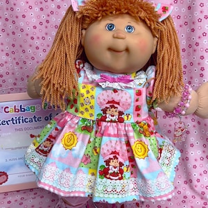 Custom Restored Restyled Vintage 2004 Cabbage Patch Play Along Kid Strawberry Shortcake Doll Salmon Hair PA-2