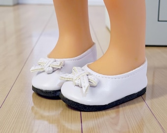 Regular 12” Mia White Bow Dress Shoes Fits Nines D’onil Mia & Pippa Dolls