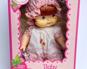 Vintage 1982 Baby Strawberry Shortcake Blow Kiss 13” Doll by Kenner New in Box