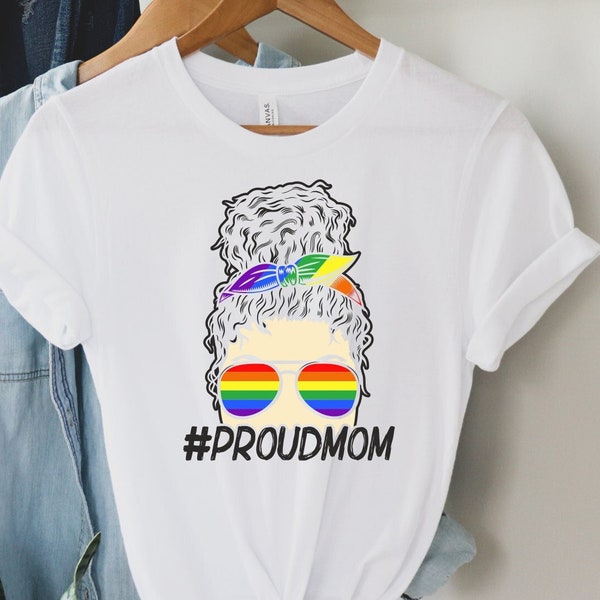 Rainbow LGBTQ Proud Mom Shirt For Mother's Day Gift, Pride Mom Gift, LGBTQ Mom Shirt For Pride Parades And Events, LGBT Shirt, Pride t-shirt
