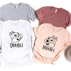 Chip and Dale Disney T-shirt, Disney Matching shirt, Double Trouble, Disney family, Couple shirt, Disney Best Friends Matching T-Shirt, BFF
