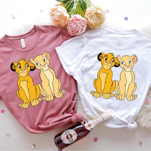 Simba and Nala, Simba tees, Nala tees, 2024 couple shirts, Disney matching valentine, Simba Nala Shirts, Lion King Couple,