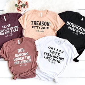 Crime Bachelorette Party Shirt,Group Shirts,Funny bachelorette T-shirts,Bachelorette Party Arrested,Wanted Bachelorette Shirts,bridal party