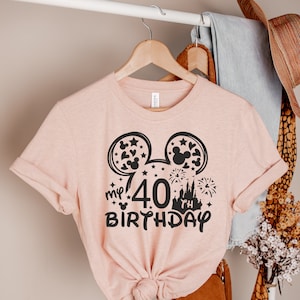 Forty years,disney birthday shirt for 40th, vintage 1982, 40 years old shirt, limited edition,  mom birthday, disney birthday shirt for her