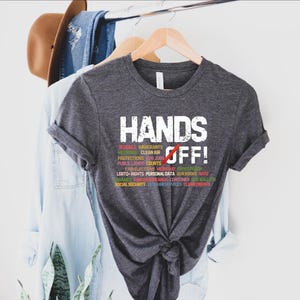 Hands Off Protest Shirt, Political Hands Off Protest Shirt and Sweater, Hands Off Medicaid Medicare Social Security Shirts, Gift For Her