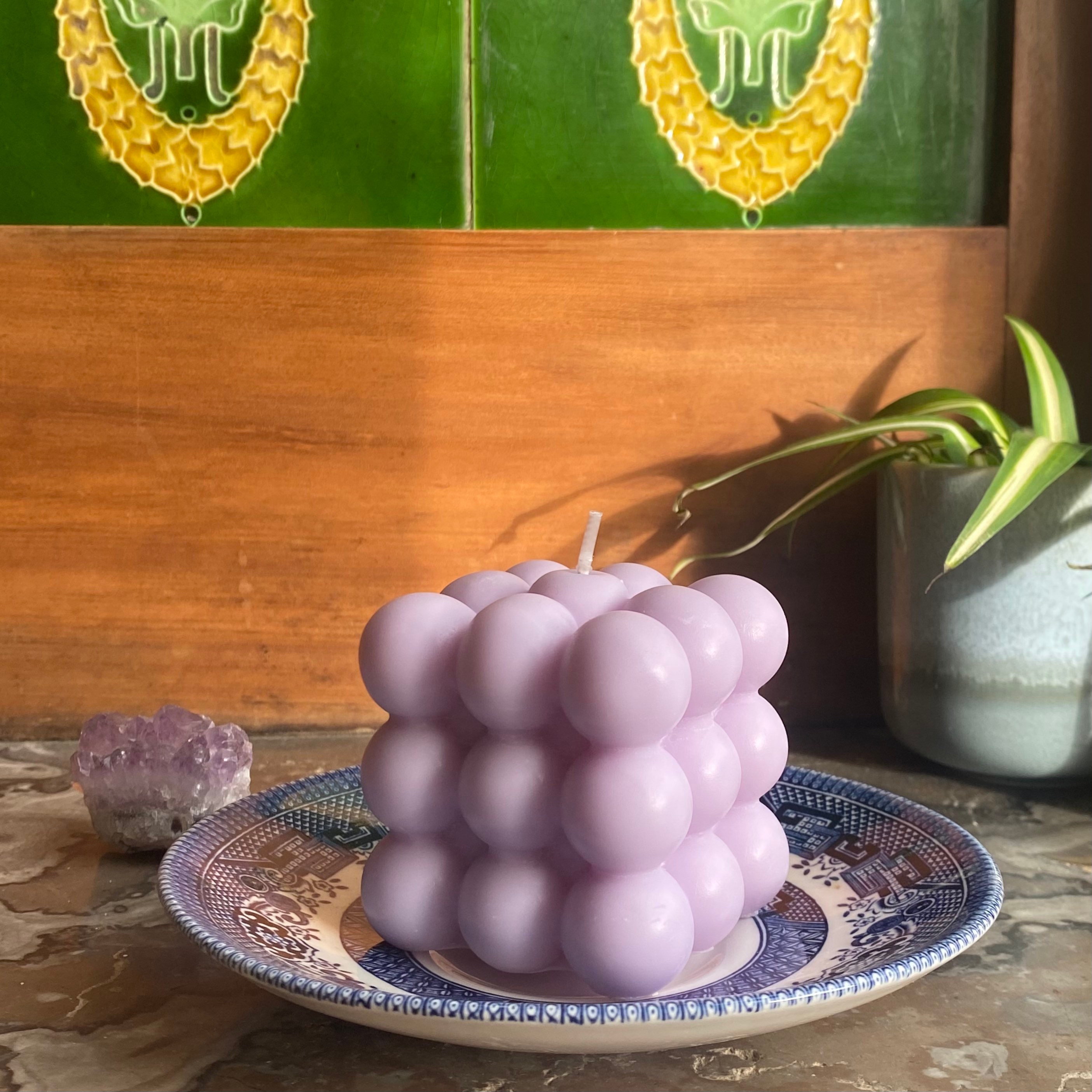 Lilac bubble candle Etsy