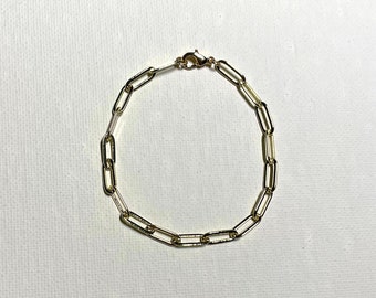 14K Gold gefüllt Büroklammer Kette Armband