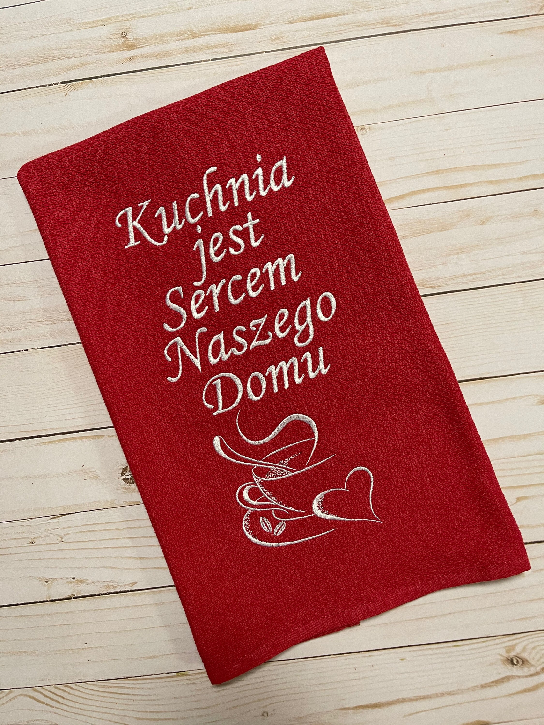 Toalla de cocina roja Kuchnia jest Sercem Naszego | Etsy