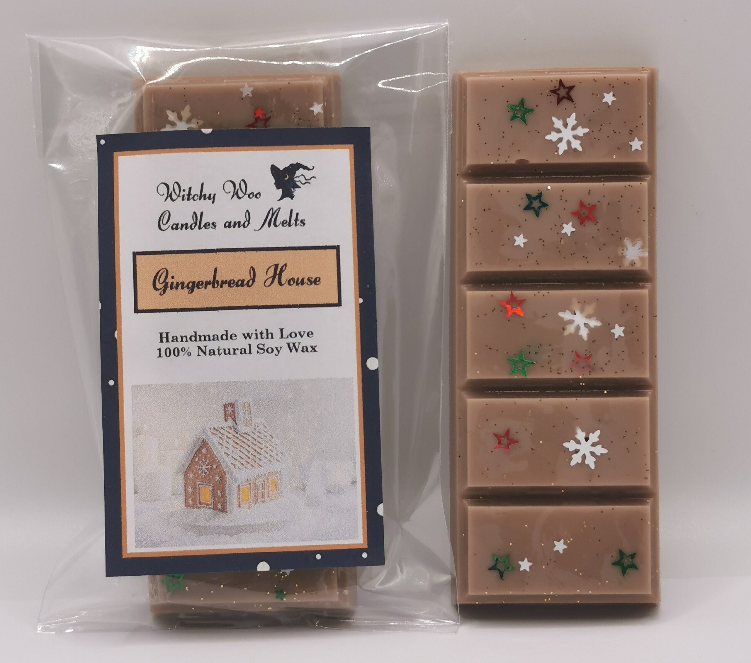 Gingerbread House Soy Wax Melt Snap Bar Pour Brûleur Électrique et de Lumière Thé
