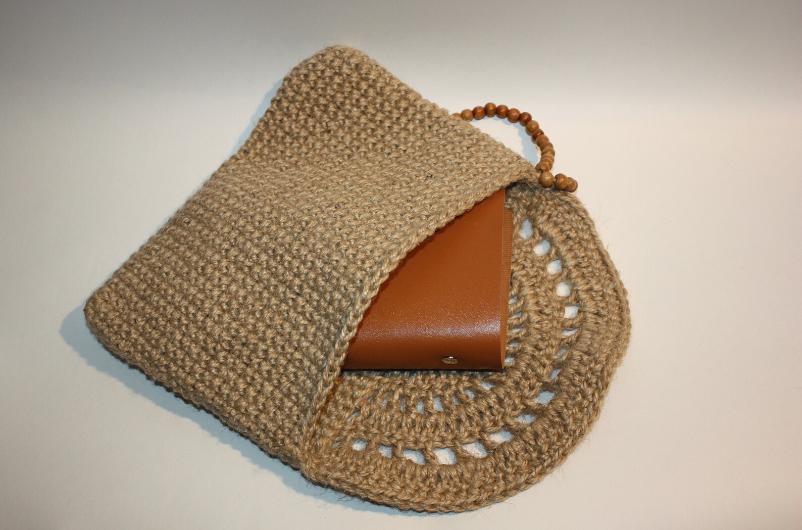 Hand Knitted Jute Clutch Woman bag jute Small bag for woman Etsy