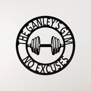 Home Gym Sign | Metal Gym Sign | Gym Decor | Custom Made Gift | Personalised Gym| Metal Wall Art
