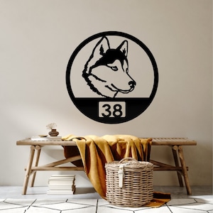 Husky Personalised Metal Sign Custom Dog Breed Metal Wall Art Address Sign Gift for Dog Lovers
