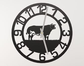 Belgian Blue Cow Metal Wall Clock Indoor and Outdoor Use