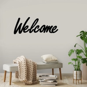 Welcome Metal Wall Art, Wall Decor, Large Wall Hanging Sign, House Decor, Entryway Decor, Front Door Decor