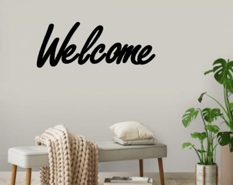 Welcome Metal Wall Art, Wall Decor, Large Wall Hanging Sign, House Decor, Entryway Decor, Front Door Decor
