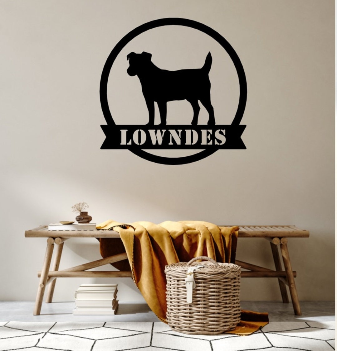 Personalised Jack Russell Dog Metal Sign Name Address House Number Door ...