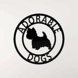 Personalisierte Westie West Highland Terrier Hund Metallschild Name Adresse Hausnummer Türschild Zwinger