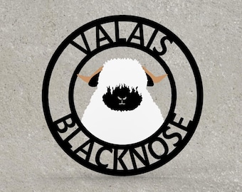 Valais Blacknose Sheep Metal Sign | Personalised | Custom Made Farm Sign | Valais Blacknose Gift | Personalised Wall Art