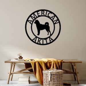 Personalised American Akita Dog Metal Sign Name Address House Number Door Sign Kennels