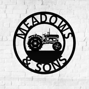 Vintage Tractor Farm Name Sign Metal Custom Farm Sign Farm Decor