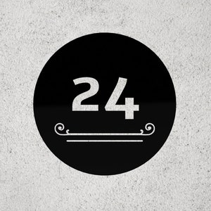 House Number Sign Metal Black Home Decor Door Sign Modern Stainless Steel