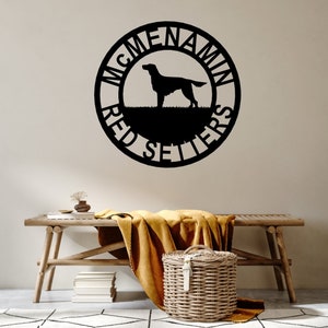 Irish Red Setter Personalised Metal Sign Custom Dog Breed Metal Wall Art Address Sign Gift for Dog Lovers
