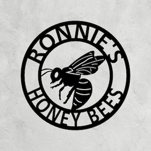 Honey Bee Sign | Bee Farm Sign | Metal | Custom Made | Bee Wall Art | Bee Farm Decor
