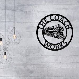 Railway Train Sign Steam Train Metal Wall Art Custom Wall Decor