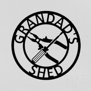 Señal de cobertizo de papá / Señal de cobertizo de abuelos / Señal de garaje de metal / Señal de cobertizo de herramientas / Señal para papá / Señal de garaje personalizada / Señal de taller