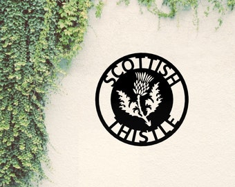 Scottish Thistle Metal Sign Indoors Outdoors Personalised Gift