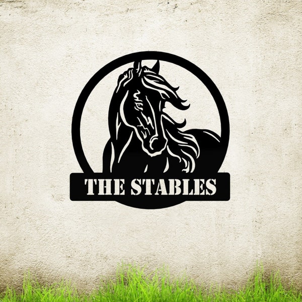 Horse Stable Farm Sign Metal Custom Farm Sign Farm Decor Farm Name Sign