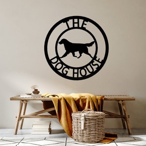Flat Coated Retriever Address Name Metal Laser Cut Sign Gift