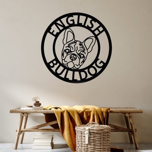 Englische Bulldogge Personalisiertes Metallschild Name Adresse Hausnummer Türschild Kennels