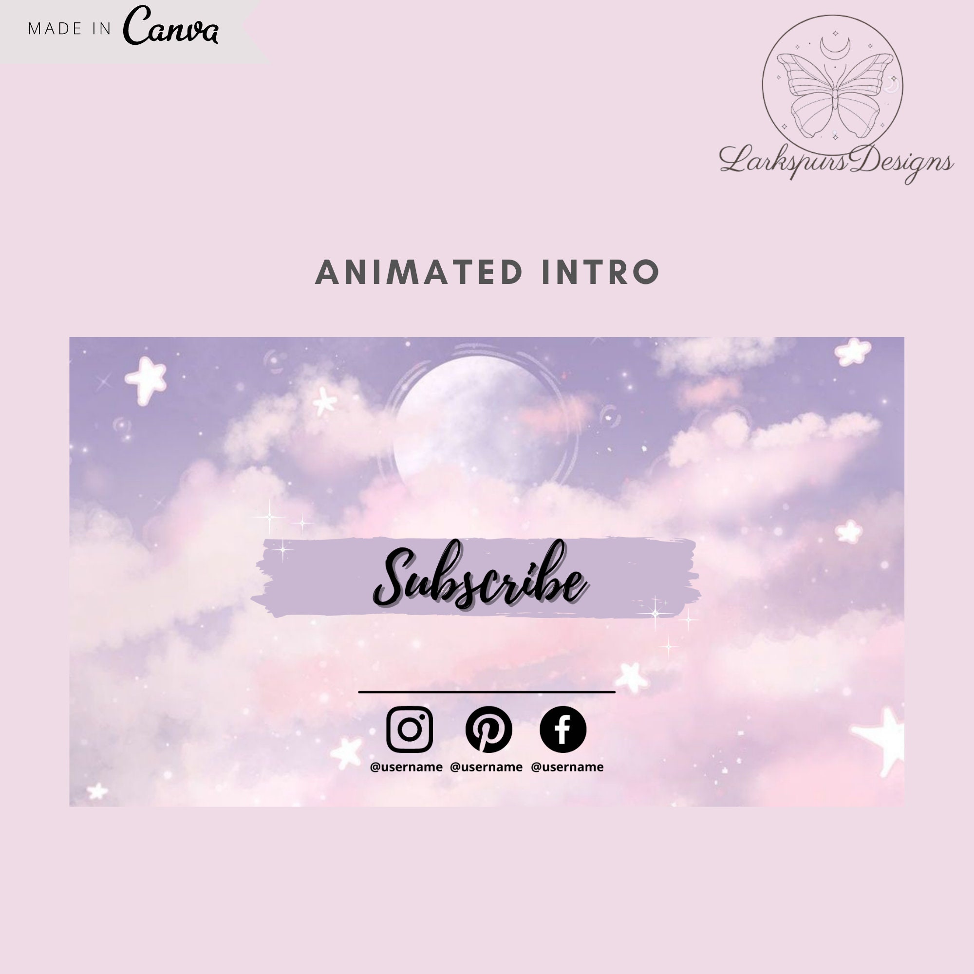 Aesthetic Youtube Channel KIT Editable Canva Templates Etsy UK