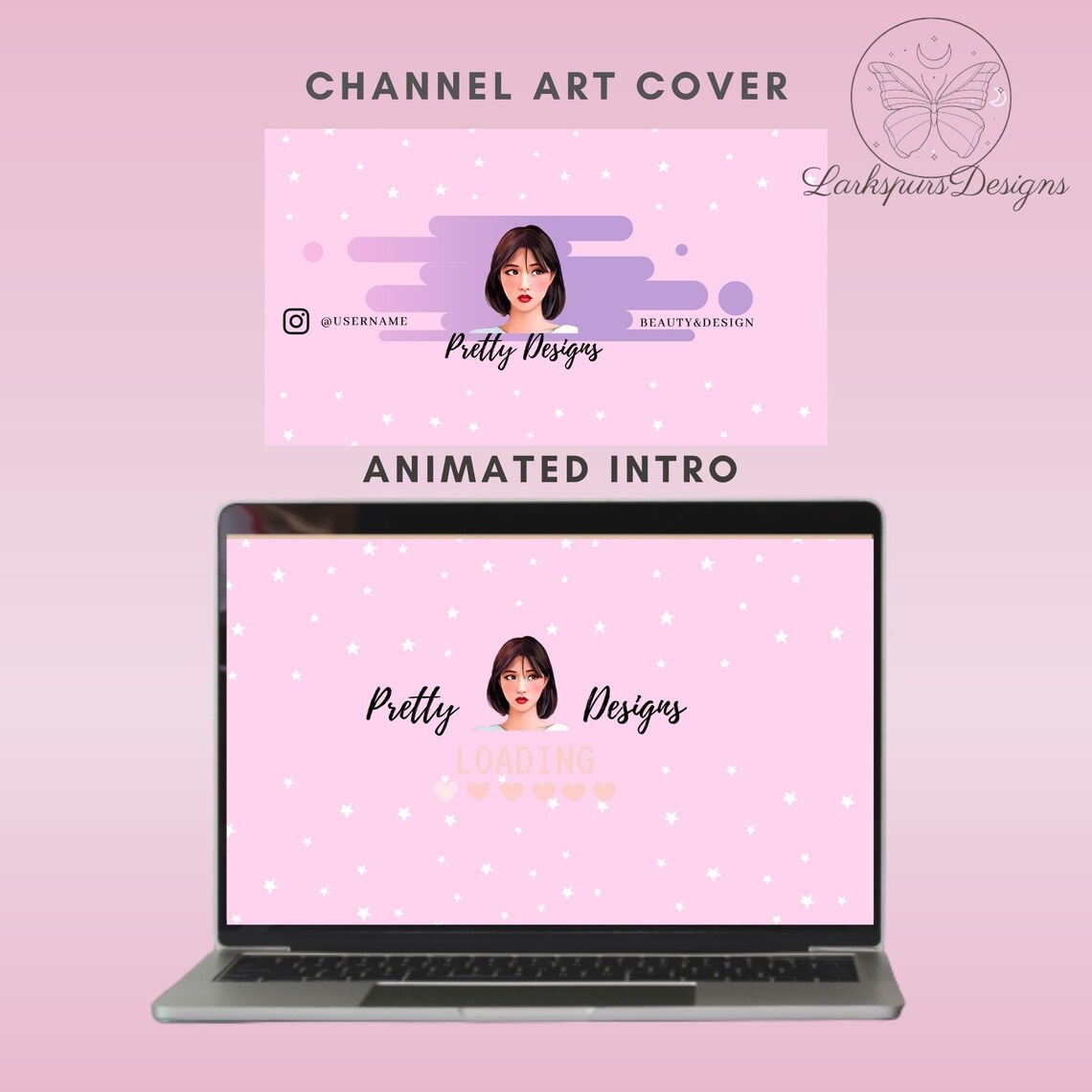 Aesthetic Youtube Channel KIT Editable Canva Templates Etsy