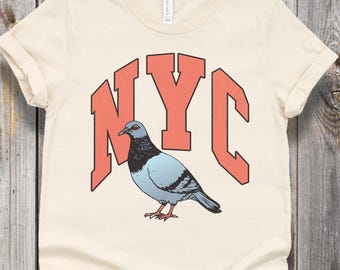 NYC Pigeon T-Shirt, Retro Pigeon Graphic Tee,  New York City Gift, Bird Lover Shirt