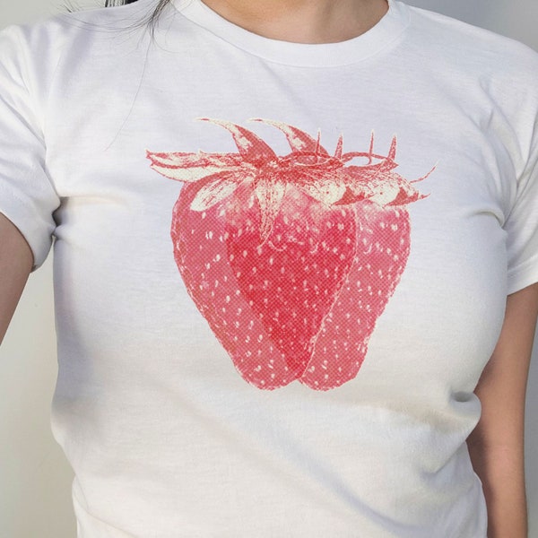 Strawberry baby tee, Y2K aesthetic fruit t shirt