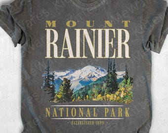 Mount Rainier T-Shirt | Retro Nineties National Park Tee, Washington State Gift, Pacific Northwest Tshirt