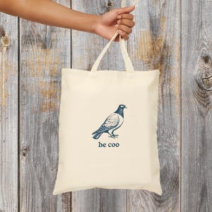 Cabas Pigeon vintage Be Coo, sac de courses réutilisable en toile de coton, sac de plage respectueux de l'environnement et pliable, sacoche pour livres de tous les jours