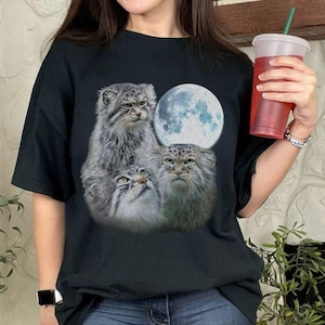 Camiseta de los Tres Gatos de Pallas y la Luna / Camiseta para amantes de Manuel, camiseta con el meme del Gato Gruñón