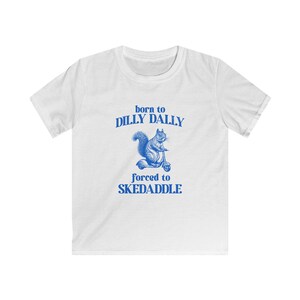 Squirrel Scooter Kids T-Shirt: Funny Meme Youth Tee White