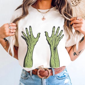 Zombie Hands Comfort Colors Shirt: Vintage Halloween Horror Tee
