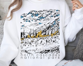 North Cascades National Park Sweatshirt | Washington State Mountains Crewneck