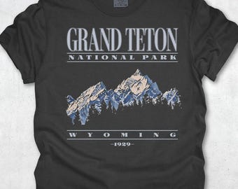 Grand Teton National Park Shirt | Wyoming Mountain Illustration Tshirt