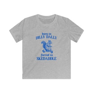 Squirrel Scooter Kids T-Shirt: Funny Meme Youth Tee Sport Grey