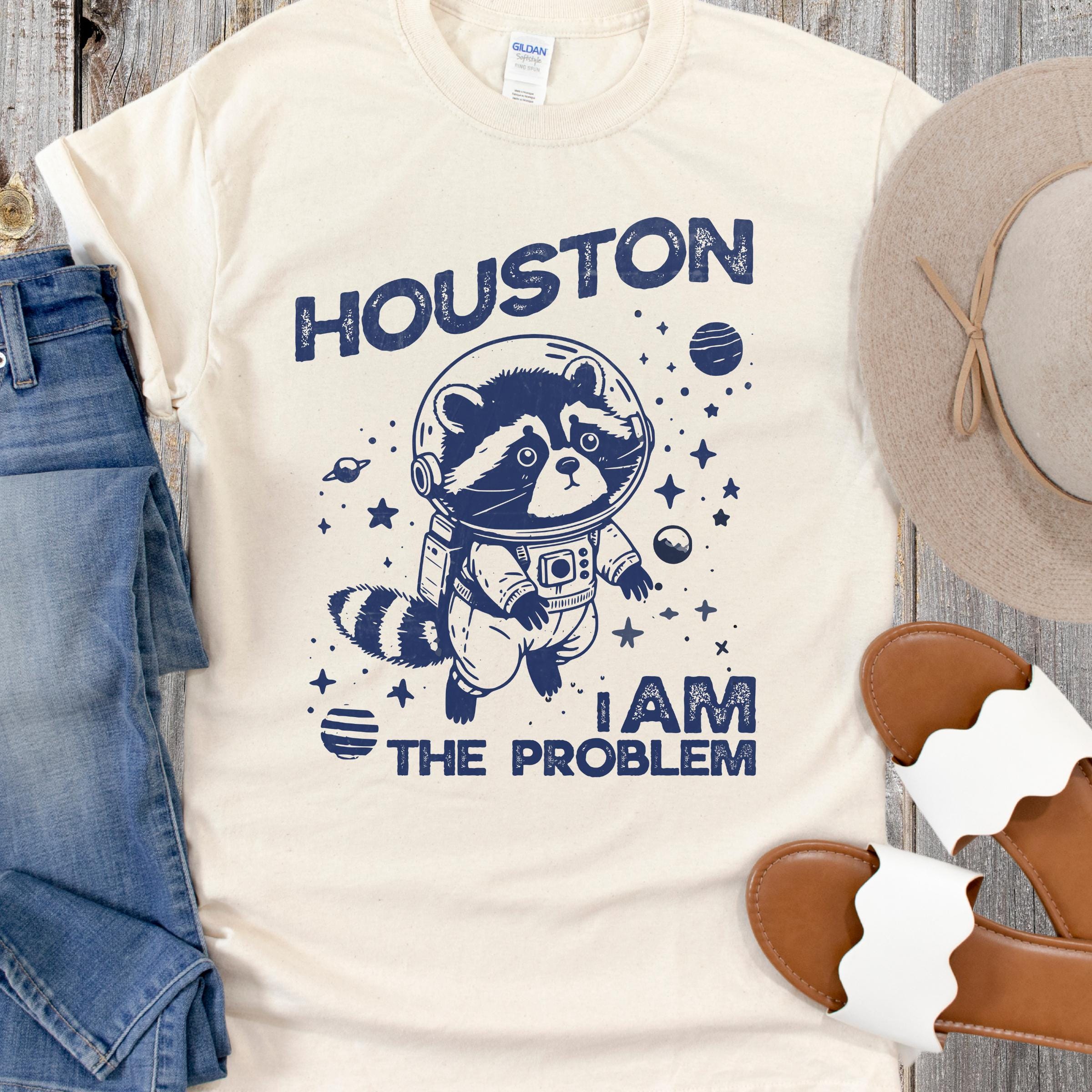 Astronaut Raccoon T-Shirt: Houston, I Am The Problem, 90s Graphic Tee