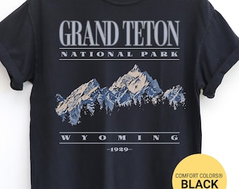 Shirt Nationaal Park Grand Teton | T-shirt met afbeelding van de berg Wyoming