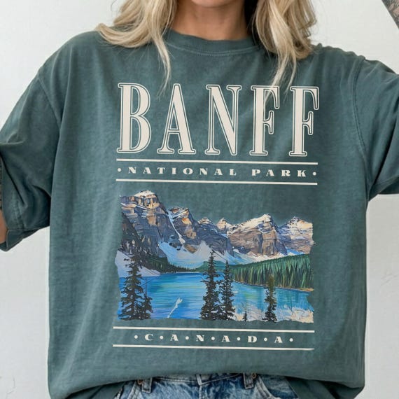 Vintage Banff National Park Tshirt | Moraine Lake Graphic, Canadian Rockies Comfort Colors Tee