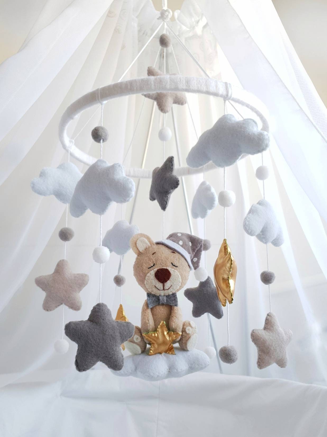 Mobile fürs Baby aus Filz Etsy