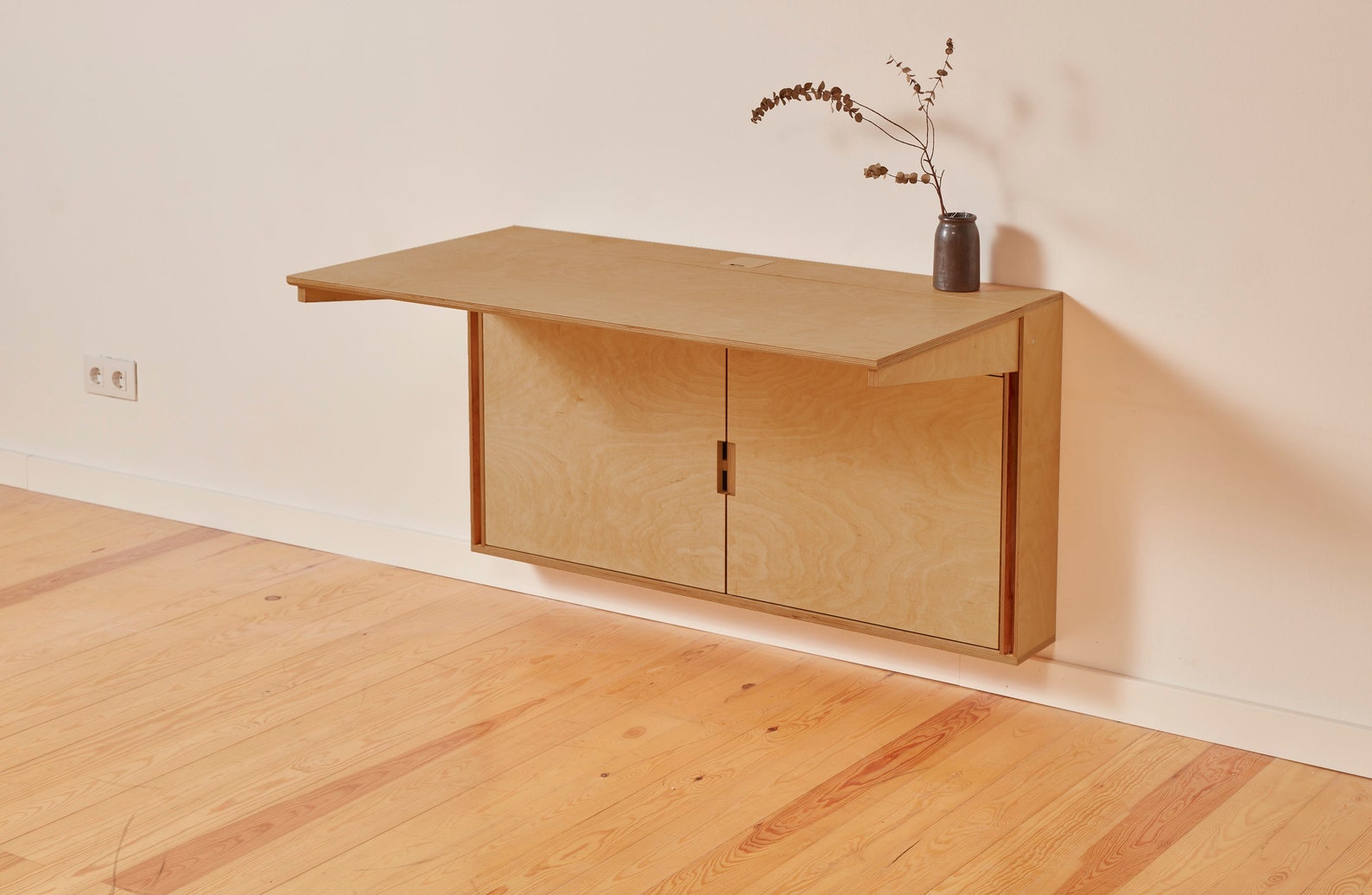 Wood Folding Desk With Storage Folding Work Space Home Etsy UK